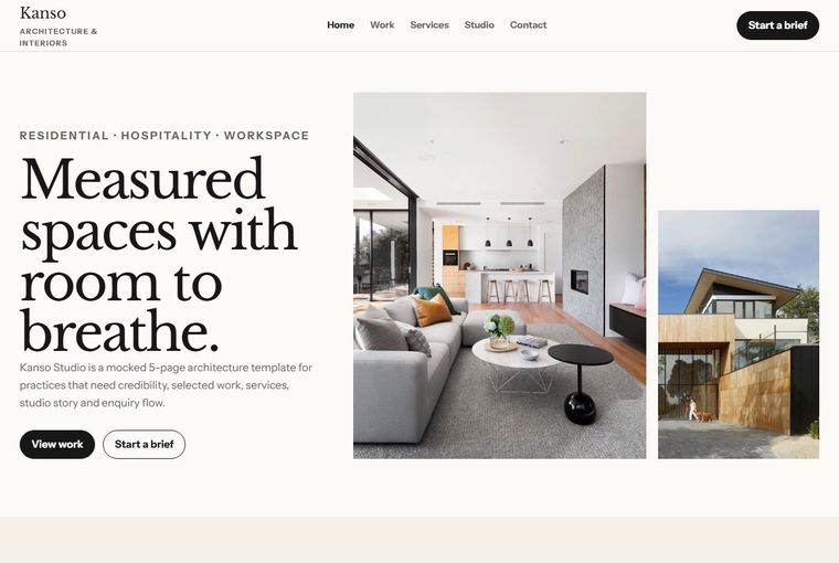 Kanso Studio website built by DEVECTUS